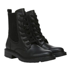NWT SAM EDELMAN Kids Lydell Black Leather Combat Boots Size 4/Womens 5.5